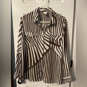Zebra stripe long sleeved blouse. Chicos brand size 2.